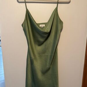 AGOA Olive Backless Slip Dress
